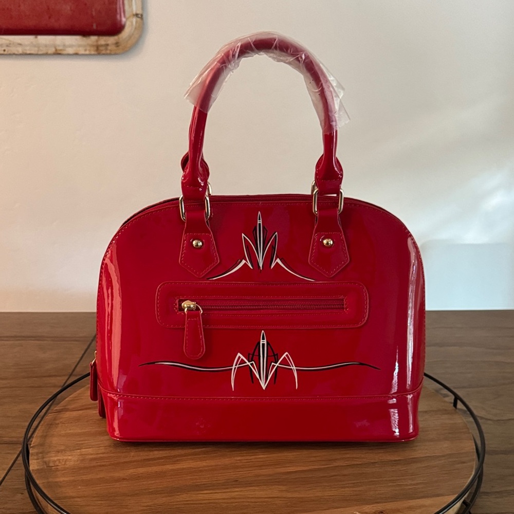 Red Designer Women's Handbag - Picture 3 of 5